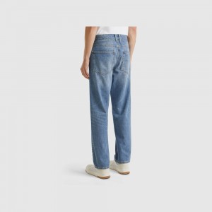 Jeans Benetton Oversized fit Hombre Azules Claro | EZOJIV165