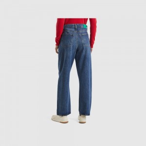Jeans Benetton Oversized fit Mujer Azules | VDLJWT279