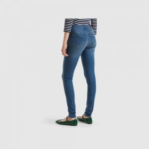 Jeans Benetton Skinny fit push up Mujer Azules | YWEPBO014