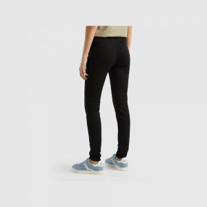 Jeans Benetton Skinny fit push up Mujer Negros | WGIAKP685