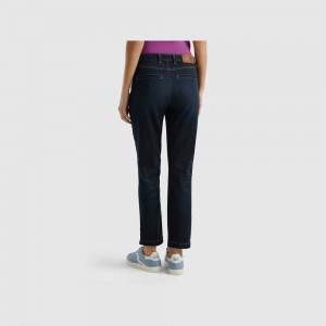 Jeans Benetton Slim fit denim chinos Mujer Azules Oscuro | LZVOPB805