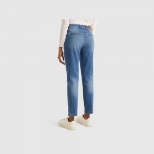 Jeans Benetton Slim fit denim chinos Mujer Azules | RWGUFP501