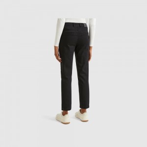 Jeans Benetton Slim fit denim chinos Mujer Negros | FKHUZJ516