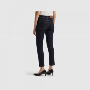 Jeans Benetton Slim fit high-waisted Mujer Azules Oscuro | VMLSIG716