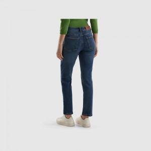 Jeans Benetton Slim fit high-waisted Mujer Azules | MLYOPX947