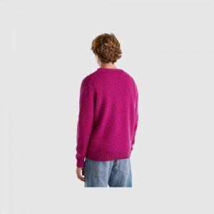 Jumps Benetton Shetland wool Hombre Fucsia | TJXIHP086