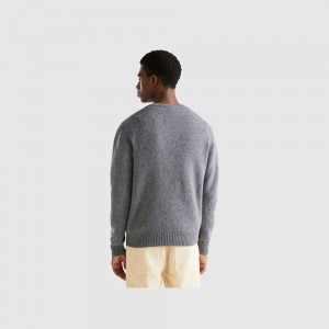 Jumps Benetton Shetland wool Hombre Grises | HXSIWM517