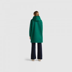 Light Jackets Benetton Nylon rainproof Mujer Verdes Oscuro | BCQVZX649