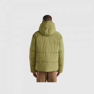 Light Jackets Benetton Padded hood Hombre Verdes | OURHCA718