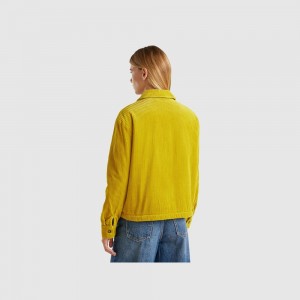Light Jackets Benetton Velvet with teddy lining Mujer Moutarde | NMLXHG618