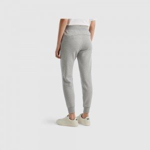 Pantalon Deportivo Benetton Joggers with drawstring Mujer Grises Claro | YTQSLF719