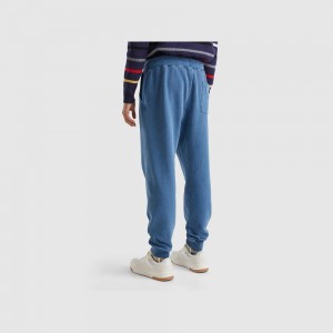 Pantalon Deportivo Benetton organic cotton Hombre Azules | OXNWAZ286