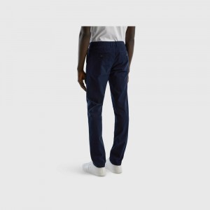 Pantalones Chinos Benetton Slim fit Hombre Azules Oscuro | QPVETM147