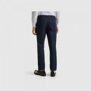 Pantalones Chinos Benetton Slim fit denim Hombre Azules Oscuro | OTNGXI809