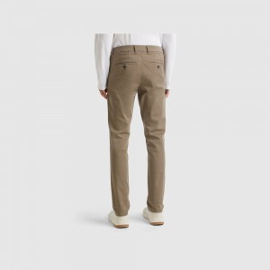 Pantalones Chinos Benetton Slim fit in stretch cotton Hombre Grises | SMZQDH093