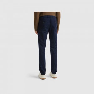Pantalones Chinos Benetton Slim fit in stretch cotton Hombre Azules Oscuro | UBHYLP642