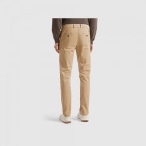 Pantalones Chinos Benetton Slim fit in stretch cotton Hombre Beige | FNRWPB725