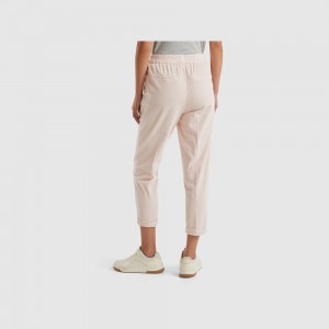 Pantalones Chinos Benetton velvet with stretch waist Mujer Rosas | JOYVQC051