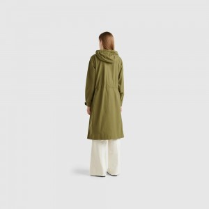 Parka Benetton cotton and nylon Rain Defender blend Mujer Verdes | EPTAJQ708