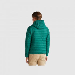 Puffer Jackets Benetton Padded recycled wadding Hombre Verdes Oscuro | DEAVCG572