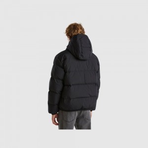 Puffer Jackets Benetton Real recycled down padded Hombre Negros | LXGEIQ025