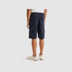 Short Benetton Cotton blend cargo Hombre Azules Oscuro | XTHEKJ319