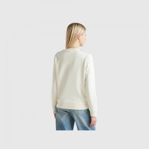 Sudadera Benetton jewel effect applique Mujer Blancos | EPUOAC016