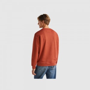 Sudadera Benetton organic cotton Hombre Naranjas | LMQRUP136