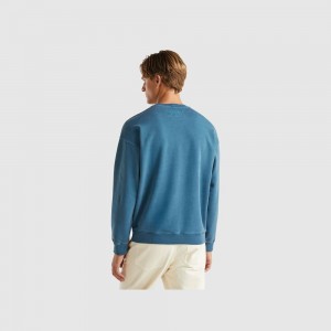 Sudadera Benetton organic cotton Hombre Azules | PEBFUL694
