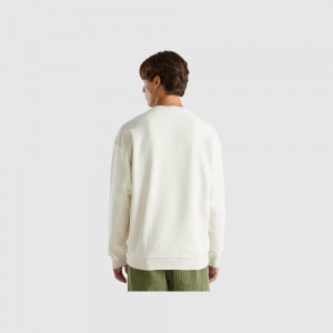 Sudadera Benetton pure cotton Hombre Blancos | OECVUG157
