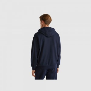 Sudadera con Capucha Benetton Zip-up in cotton Hombre Azules Oscuro | ORKHBC312