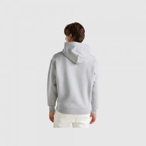 Sudadera con Capucha Benetton warm cotton Hombre Grises Claro | BPNLFG785