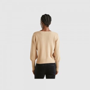 Suéteres Benetton Boat neck Mujer Marrom | DRSEIP216