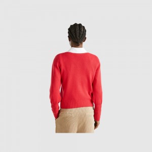 Suéteres Benetton Boat neck Mujer Rojos | GZCQHS594