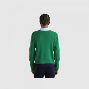 Suéteres Benetton Boat neck Mujer Verdes Oscuro | ACSXIG431