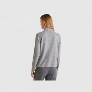 Suéteres Benetton Cashmere blend Mujer Grises | GDLHPQ381