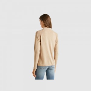 Suéteres Benetton Cashmere blend Mujer Marrom | ZJTVAE035