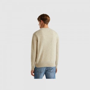 Suéteres Benetton Shetland wool Hombre Beige | PWZJXI426