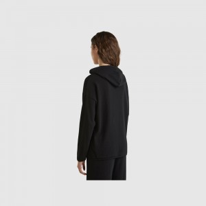 Suéteres Benetton cashmere blend with hood Mujer Negros | AVSXRL564