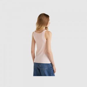 Tank Benetton Pastel pure cotton Mujer Rosas | JTWANV630