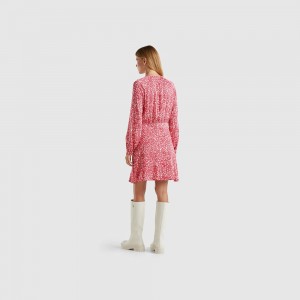 Vestido Benetton Dress with hearts in 100% viscose Mujer Multicolor | REDXUC685
