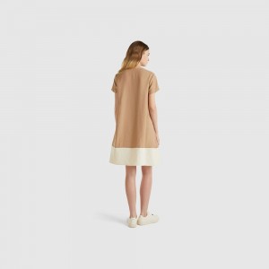 Vestido Benetton Flared Modal blend Mujer Marrom | YNLEQK107