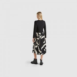 Vestido Benetton Flowy with patterned skirt Mujer Multicolor | CIRQZP175