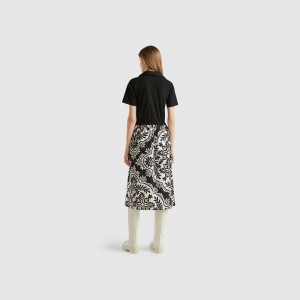 Vestido Benetton Polo-style with printed skirt Mujer Multicolor | OBZNJE396
