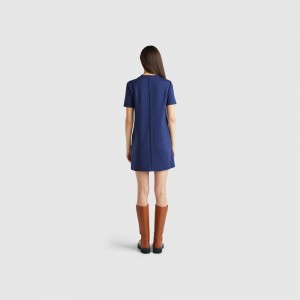 Vestido Benetton Short flared Mujer Azules Oscuro | PTBEYV259